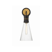 Quinn 1 Light 7" Sconce in Matte Black + Textured Gold