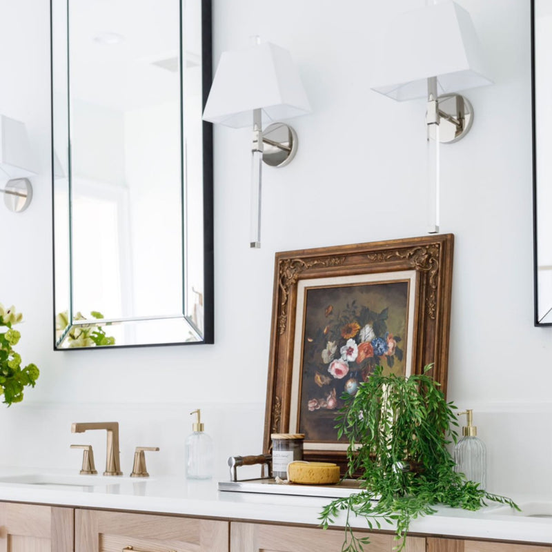 Renee 1 Light 10" Sconce in Polished Nickel in a room setting