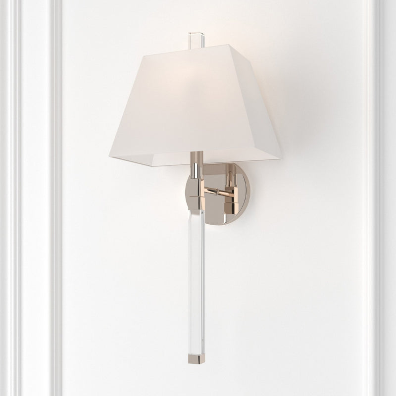 Renee 1 Light 10" Sconce in Polished Nickel in a room setting