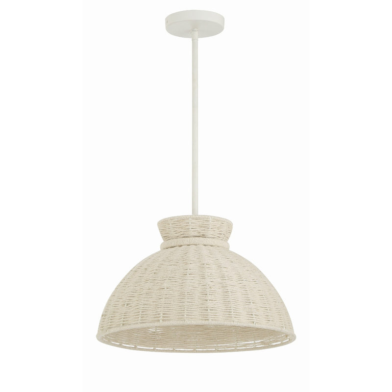 Reese 1 Light 16" Pendant in Matte White