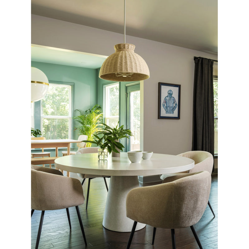 Reese 4 Light 22" Pendant in Matte White in a room setting