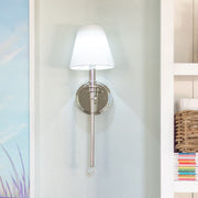 Riverdale 1 Light 6" Sconce in Polished Nickel in a room setting