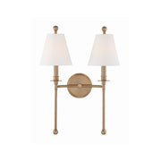 Riverdale 2 Light 15" Sconce in Aged Brass