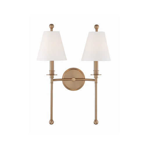 Riverdale 2 Light 15" Sconce in Aged Brass