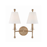 Riverdale 2 Light 15" Sconce in Aged Brass