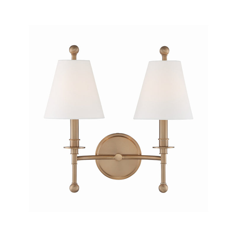 Riverdale 2 Light 15" Sconce in Aged Brass