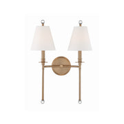 Riverdale 2 Light 15" Sconce in Aged Brass