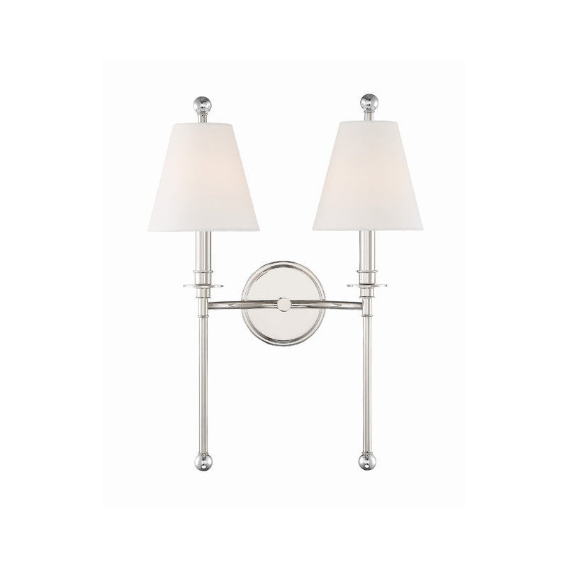 Riverdale 2 Light 15" Sconce in Polished Nickel