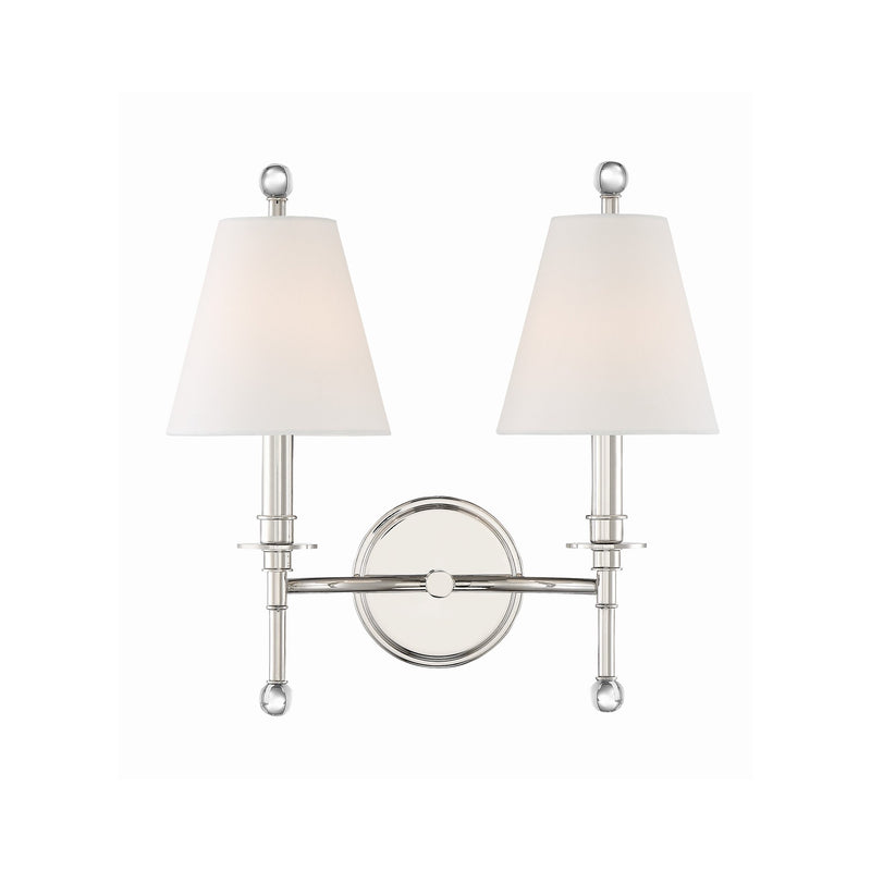 Riverdale 2 Light 15" Sconce in Polished Nickel
