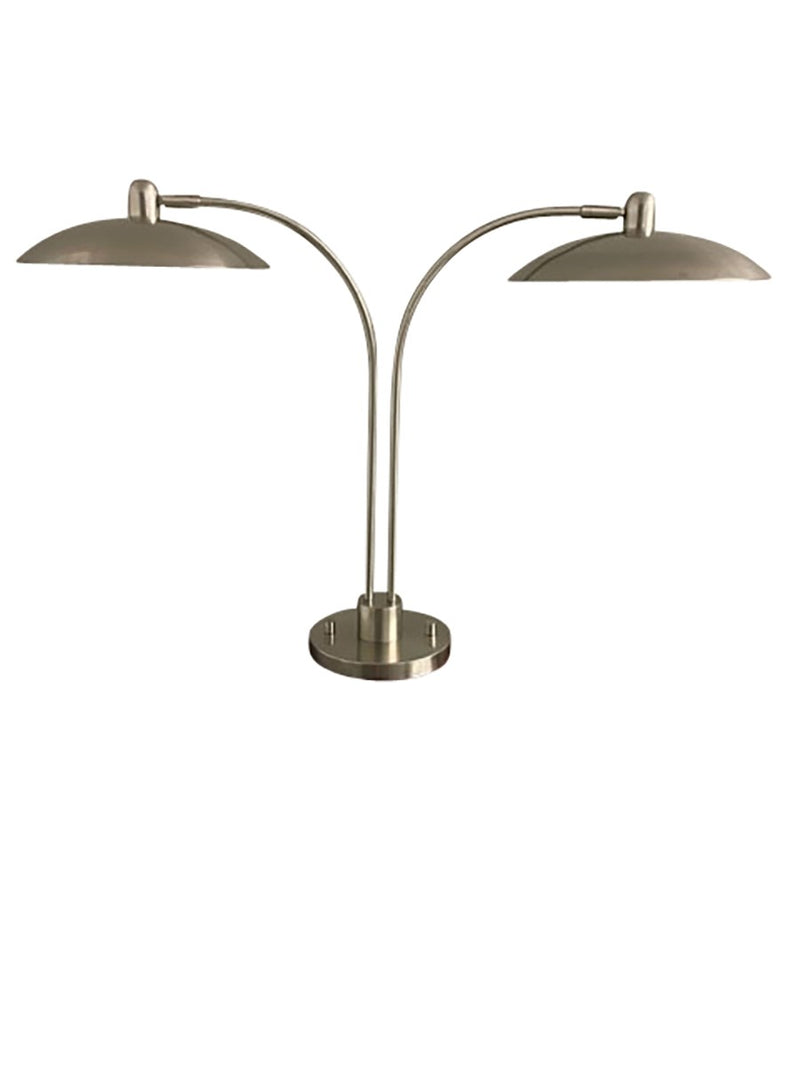 Ridgeline Double Arm Desk Lamp in Satin Nickel