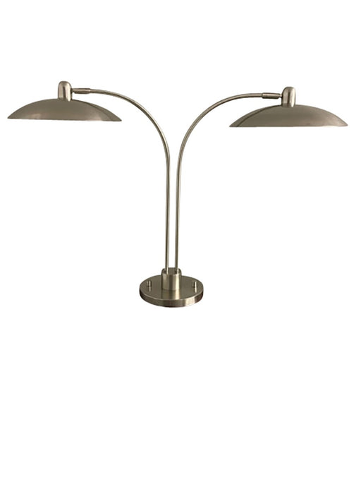 Ridgeline Double Arm Desk Lamp in Satin Nickel