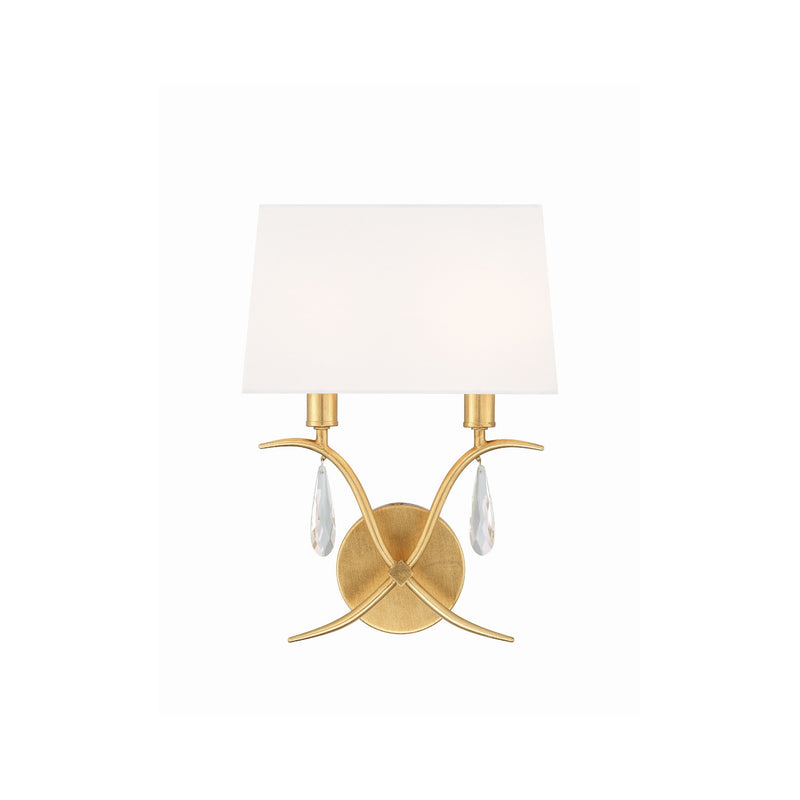 Rollins 2 Light 10" Sconce in Antique Gold