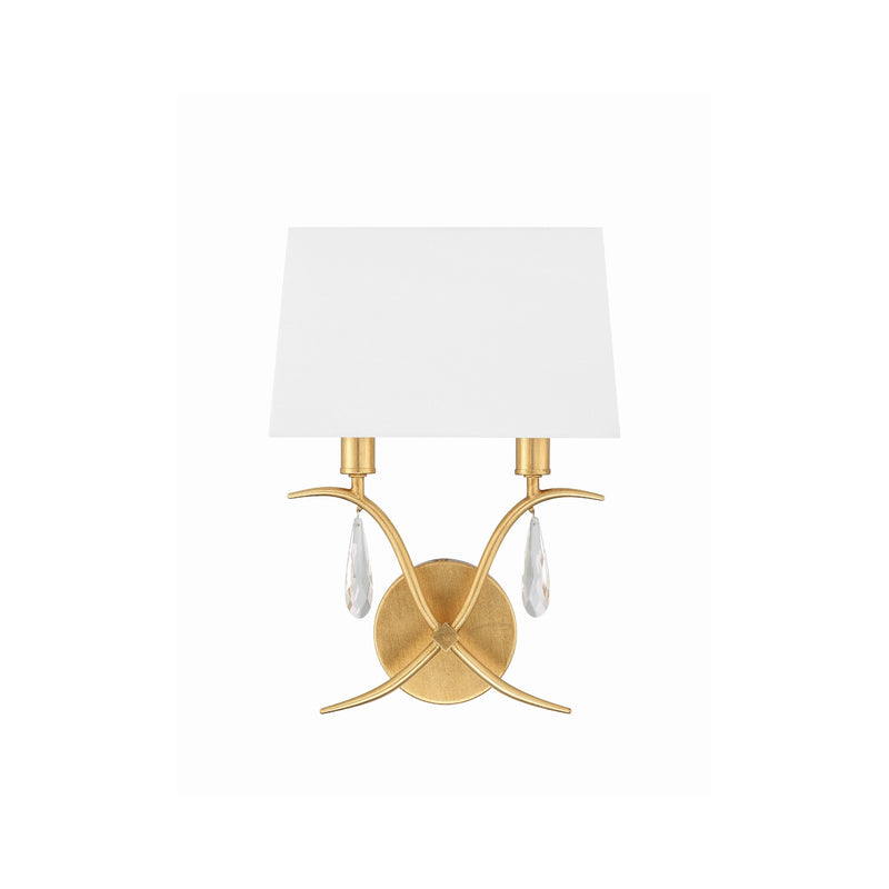 Rollins 2 Light 10" Sconce in Antique Gold