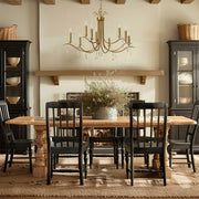 Rollins 9 Light 40" Chandelier in Antique Gold in a room setting