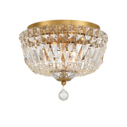 Roslyn 3 Light 10" Flush Mount in Aged Brass