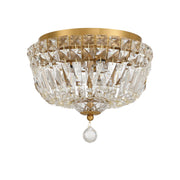 Roslyn 3 Light 10" Flush Mount in Aged Brass