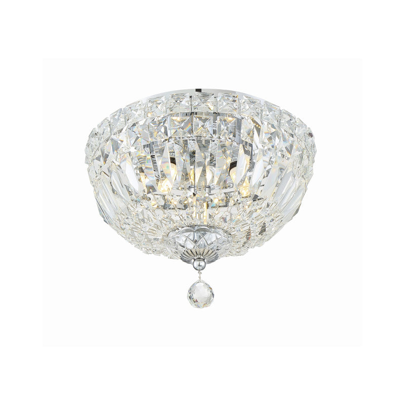 Roslyn 3 Light 10" Flush Mount in Polished Chrome