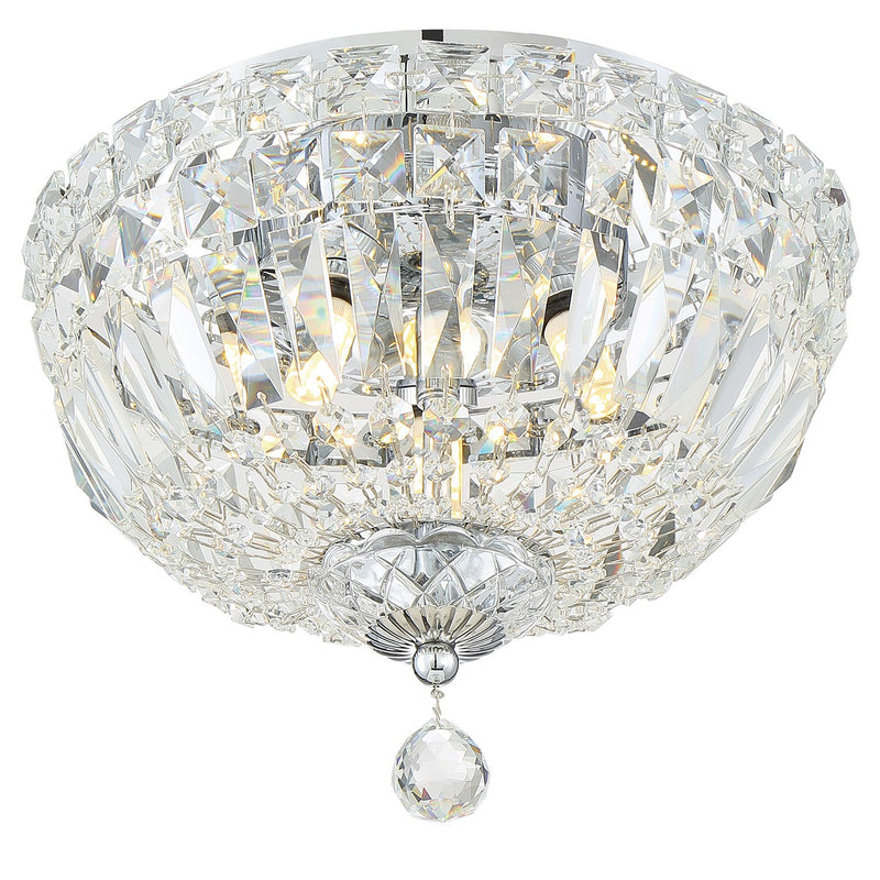 Roslyn 3 Light 10" Flush Mount in Polished Chrome