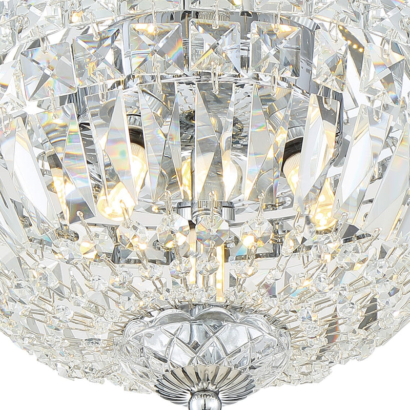 Roslyn 3 Light 10" Flush Mount in Polished Chrome