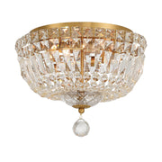 Roslyn 4 Light 12" Flush Mount in Aged Brass