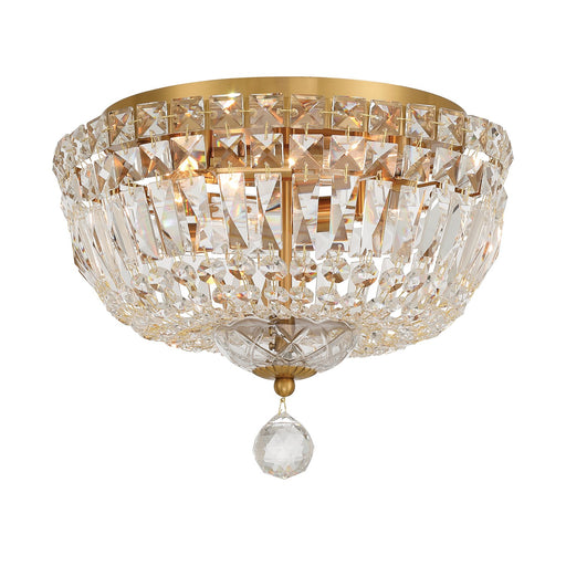 Roslyn 4 Light 12" Flush Mount in Aged Brass