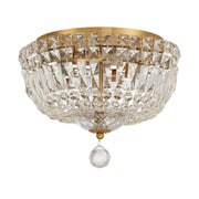 Roslyn 4 Light 12" Flush Mount in Aged Brass