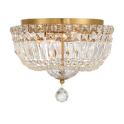Roslyn 4 Light 12" Flush Mount in Aged Brass