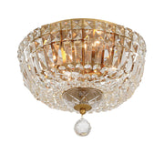 Roslyn 4 Light 12" Flush Mount in Aged Brass
