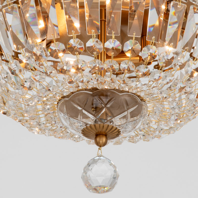 Roslyn 4 Light 12" Flush Mount in Aged Brass
