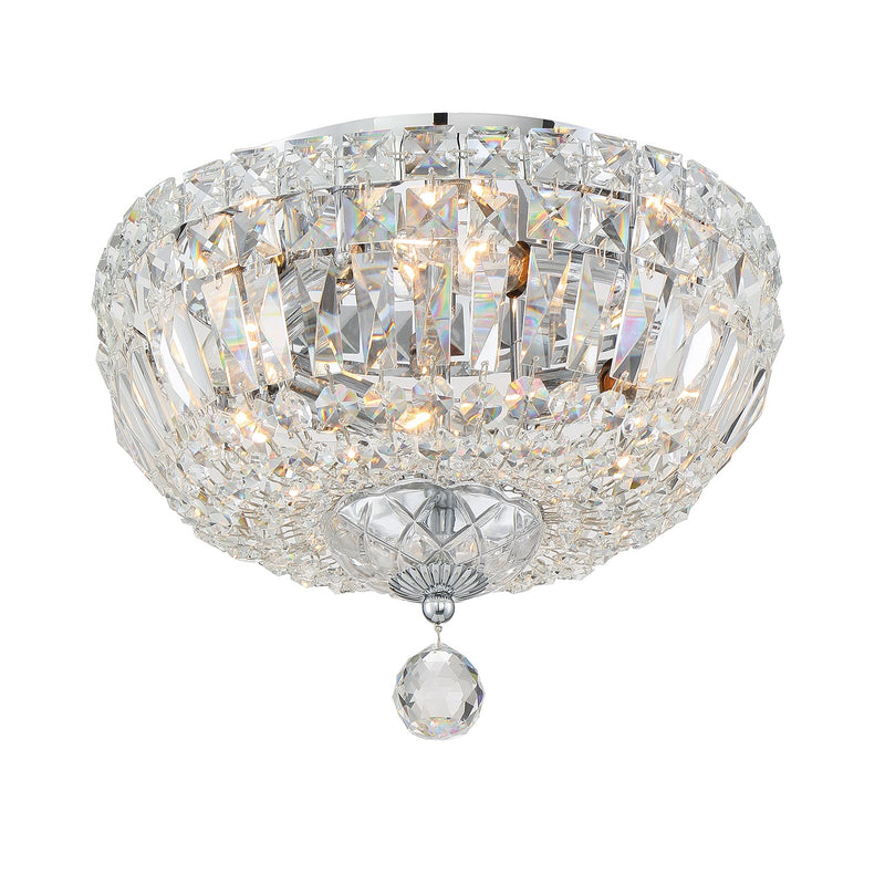 Roslyn 4 Light 12" Flush Mount in Polished Chrome