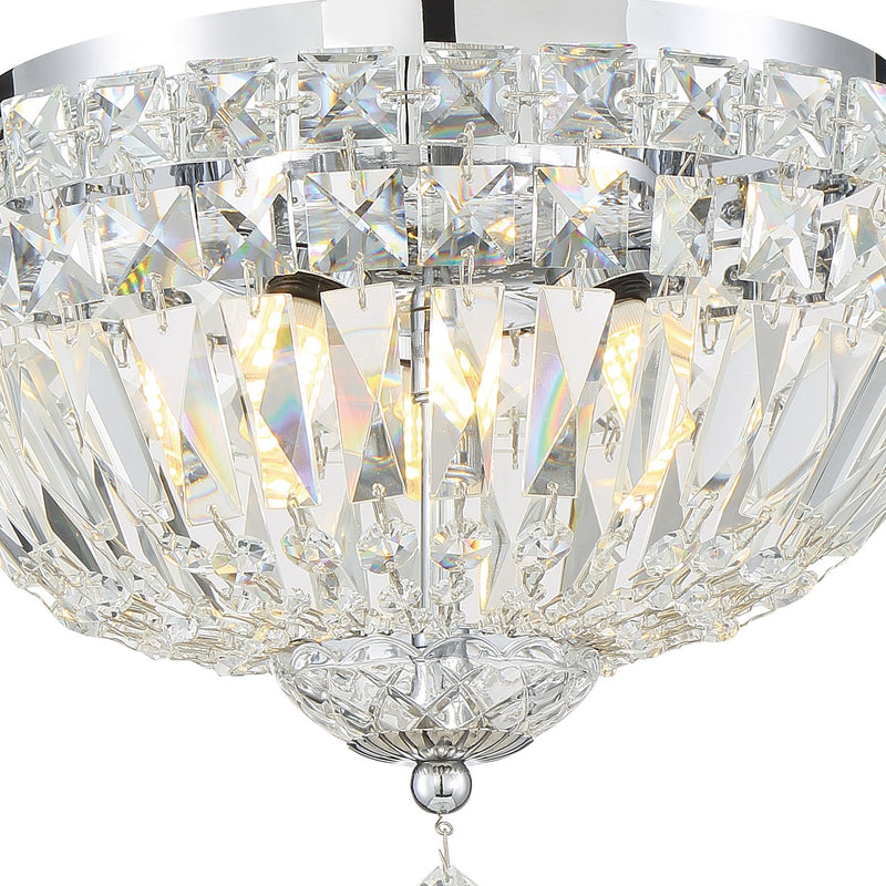 Roslyn 4 Light 12" Flush Mount in Polished Chrome