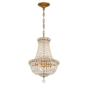 Roslyn 5 Light 12" Chandelier in Aged Brass