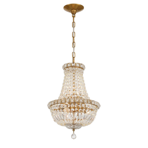 Roslyn 5 Light 12" Chandelier in Aged Brass