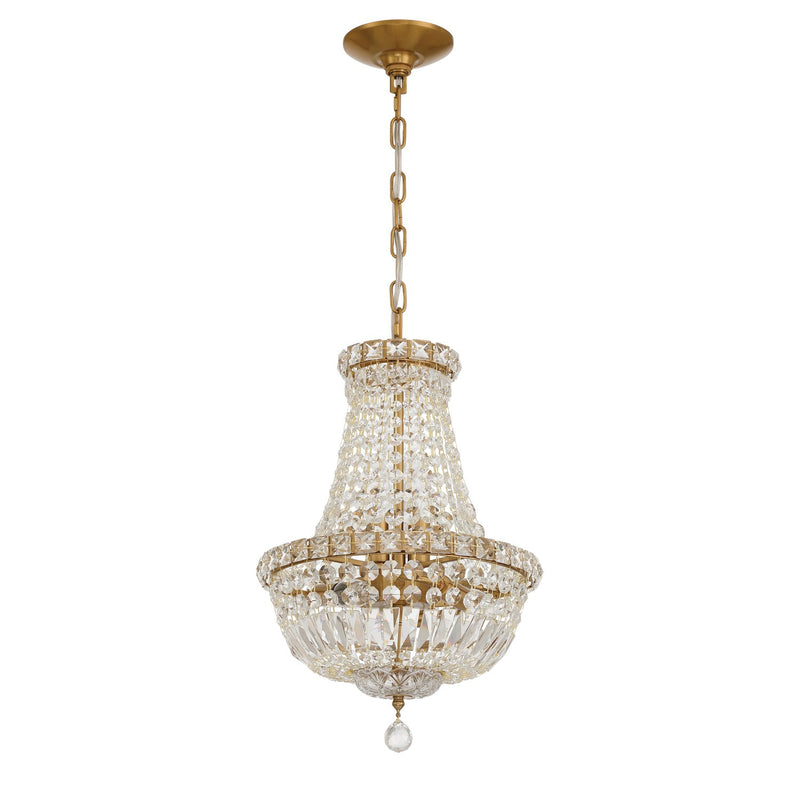 Roslyn 5 Light 12" Chandelier in Aged Brass