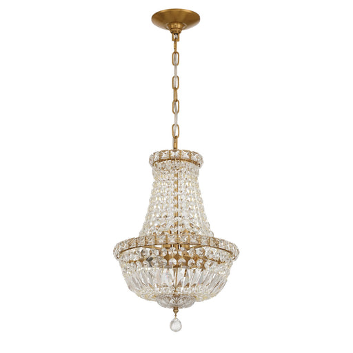 Roslyn 5 Light 12" Chandelier in Aged Brass