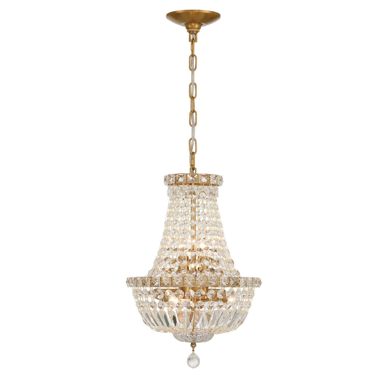 Roslyn 5 Light 12" Chandelier in Aged Brass