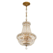 Roslyn 5 Light 12" Chandelier in Aged Brass