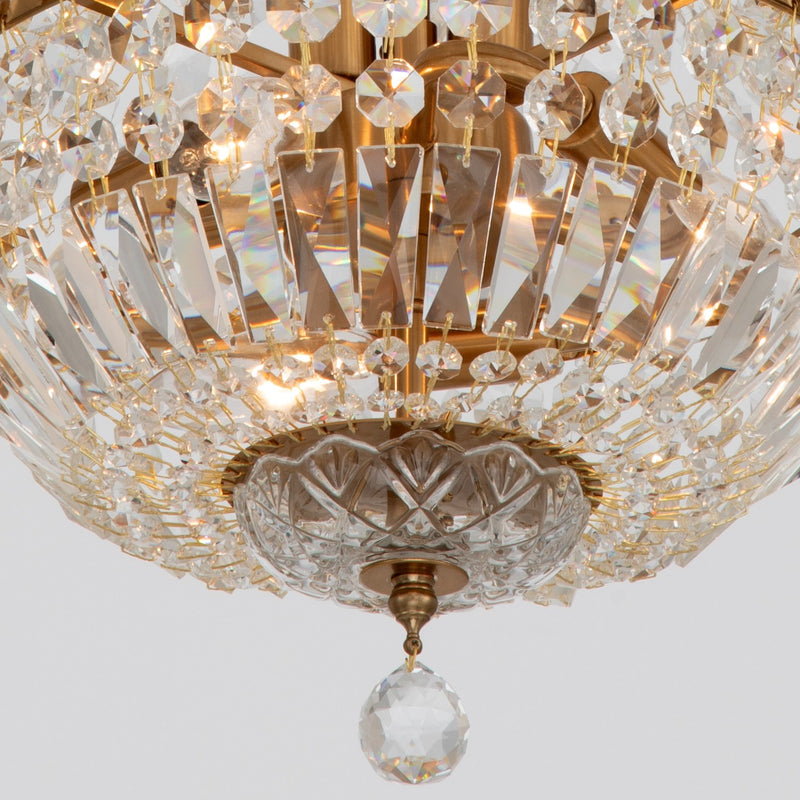 Roslyn 5 Light 12" Chandelier in Aged Brass