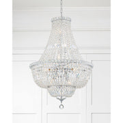 Roslyn 9 Light 22" Chandelier in Polished Chrome in a room setting