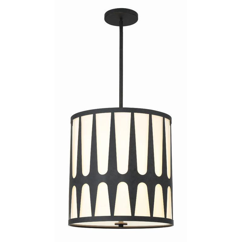 Royston 4 Light 17" Pendant in Black