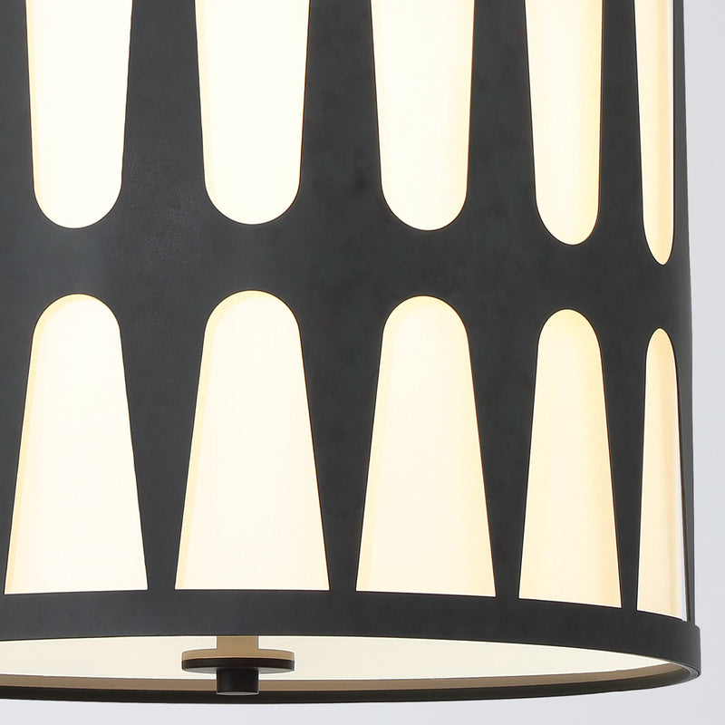 Royston 4 Light 17" Pendant in Black
