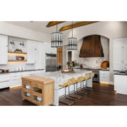 Royston 4 Light 17" Pendant in Black in a room setting
