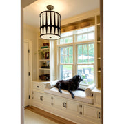 Royston 4 Light 17" Pendant in Black in a room setting