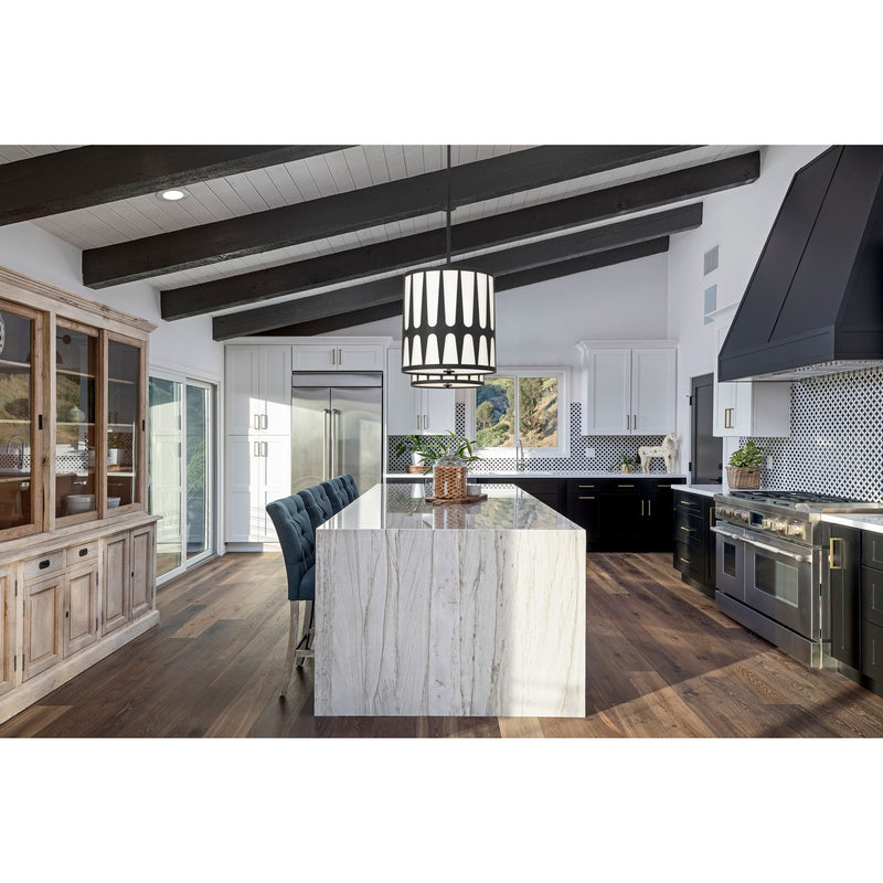 Royston 4 Light 17" Pendant in Black in a room setting