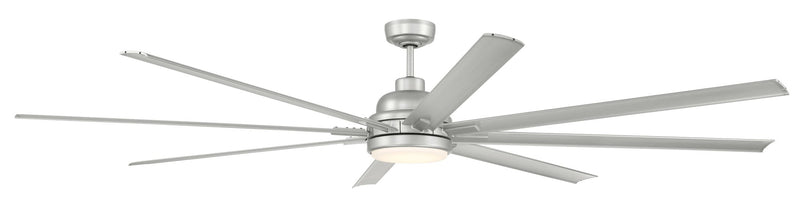 Rush 84" 8-Blade Indoor/Outdoor Ceiling Fan in Painted Nickel
