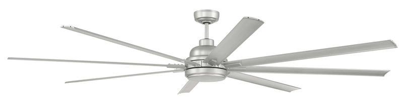 Rush 84" 8-Blade Indoor/Outdoor Ceiling Fan in Painted Nickel