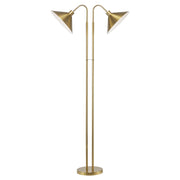 Roslyn 2-Light 65" Gooseneck Floor Lamp in Antique Gold