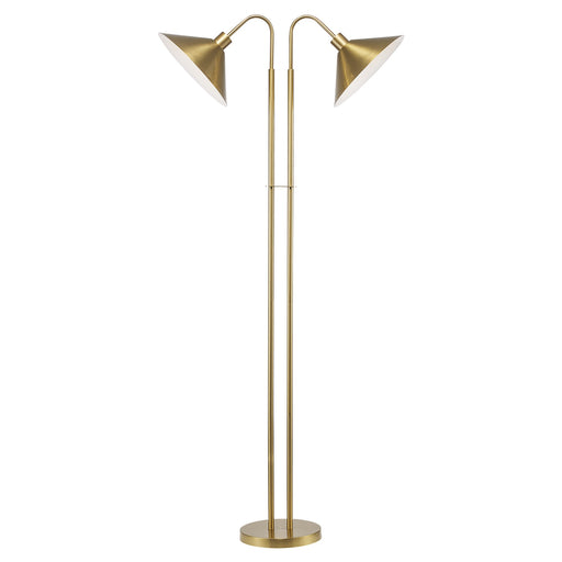Roslyn 2-Light 65" Gooseneck Floor Lamp in Antique Gold