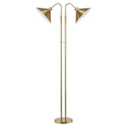 Roslyn 2-Light 65" Gooseneck Floor Lamp in Antique Gold