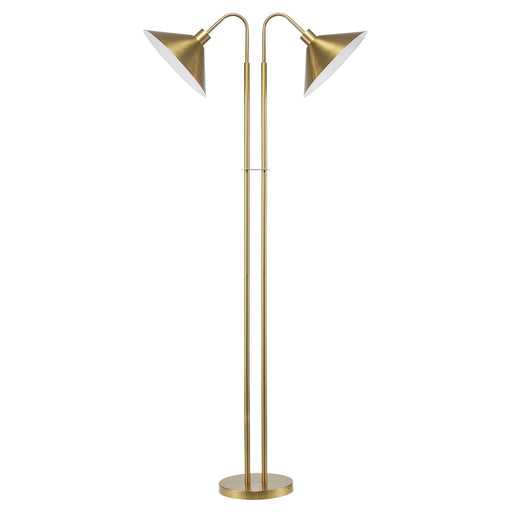 Roslyn 2-Light 65" Gooseneck Floor Lamp in Antique Gold